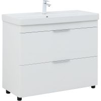 Тумба под раковину Aquanet Ирис new 100 Белый глянец арт-339257 — фото 1, Тумбы под раковину