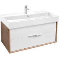 Тумба под раковину Jacob Delafon Vivienne 100 подвесная Белая глянцевая Дуб давос натуральный арт-EB1668-E75-J5 — фото 1, Тумбы под раковину