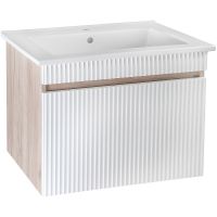 Тумба под раковину Runo Модена 75 подвесная Крафтовый дуб Белая арт-00-00001427 — фото 1, Тумбы под раковину