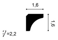 Карниз Orac Decor 2000x16x16 мм арт-C250F — фото 3, Карнизы
