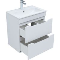 Тумба под раковину Aquanet Практика 60 подвесная Белая матовая арт-330457 — фото 3, Тумбы под раковину