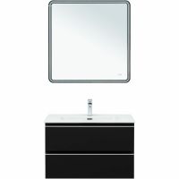 Тумба под раковину Aquanet Вега 80 подвесная Черная матовая арт-329597 — фото 6, Тумбы под раковину