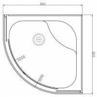Душевой уголок Berges Solo R 80х80 профиль Хром сильвер стекло прозрачное арт-061101 — фото 4, Душевые уголки четверть круга