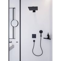Косметическое зеркало Hansgrohe AddStoris с увеличением Черное матовое арт-41791670 — фото 4, Косметические зеркала
