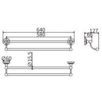 Полотенцедержатель CeramaLux Caps двойной Хром арт-51309 — фото 2, Полотенцедержатели