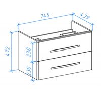 Тумба под раковину Bellezza Рокко 80 подвесная Бежевая Белая арт-4635313670075 — фото 6, Тумбы под раковину