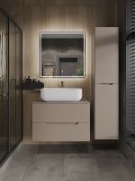 Тумба с раковиной Orange Line 80 подвесная Латте матовый арт-Li-80TuLMDF+B03-600W — фото 5, Тумбы с раковиной