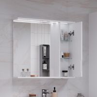 Зеркало со шкафом Volna Joli 70 R с подсветкой Белое арт-zsJOLI70.R-01 — фото 2, Зеркальные шкафы в ванную