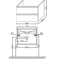 Тумба под раковину Jacob Delafon Madeleine 60 подвесная Серая матовая арт-EB2052-J54 — фото 3, Тумбы под раковину