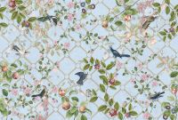Фреска Ortograf Aurora 34126 Фактура бархат FX Флизелин (4*2,7) Голубой/Разноцветный, Цветы/Птицы арт-34126 (бархат FX) — фото 2, Фрески