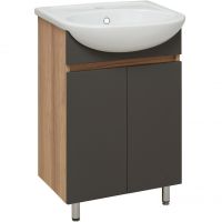 Тумба под раковину Runo Лада 50 Дуб серый Графит арт-00-00001164 — фото 1, Тумбы под раковину