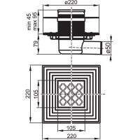 Душевой трап Ravak SN501 с решеткой Хром арт-X01435 — фото 5, Трапы для душа