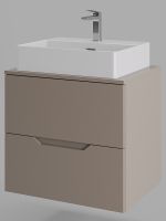 Тумба с раковиной Orange Line 60 подвесная Латте матовый арт-Li-60TuLMDF+B04-500W — фото 2, Тумбы с раковиной