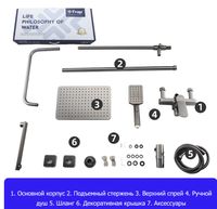 Душевая система Frap H62-9 Оружейная сталь арт-F2462-9 — фото 11, Душевые стойки