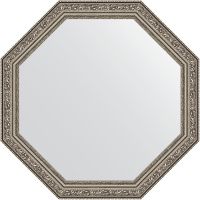 Зеркало Evoform Octagon 60х60 в багетной раме - Виньетка состаренное серебро 56 мм арт-BY 3692 — фото 1, Зеркала в ванную комнату