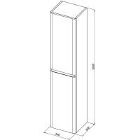 Шкаф пенал Aquanet Эмбер 35 подвесной Белый матовый арт-330471 — фото 2, Пеналы для ванной комнаты