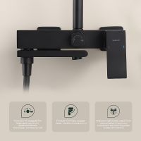 Душевая система Splenka Черная матовая арт-S224.24.06 — фото 6, Душевые стойки