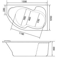 Акриловая ванна Marka One Aura 150x105 R без гидромассажа арт-01ау1510п — фото 4, Акриловые ванны