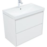 Тумба под раковину Aquanet Милан 80 подвесная Белый глянец арт-336369 — фото 4, Тумбы под раковину