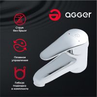 Товар: Смеситель для раковины Agger Exact Хром арт-A2102100 - фото 2 Смеситель для раковины Agger Exact Хром арт-A2102100 — фото 2, Смесители для раковины
