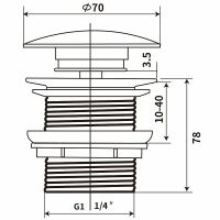 Донный клапан Vincea click-clack Антрацит матовый арт-DBS-216MA — фото 2, Донные клапаны