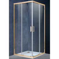 Душевой уголок Vincea Alpha 100x100 профиль Брашированное золото стекло прозрачное арт-VSS-3AL100CLG — фото 1, Квадратные душевые уголки
