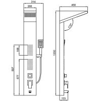 Душевая панель Frap с гидромассажем Белая Хром арт-F24005-8 — фото 4, Душевые панели