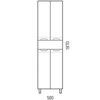 Шкаф пенал Corozo Лея 50 Z1 Белый арт-SD-00000001 — фото 5, Пеналы для ванной комнаты