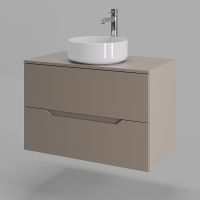 Тумба с раковиной Orange Line 80 подвесная Латте матовый арт-Li-80TuLMDF+B09-360W — фото 1, Тумбы с раковиной