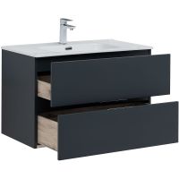 Тумба под раковину Aquanet Алвита New 80 подвесная Антрацит арт-277515 — фото 4, Тумбы под раковину