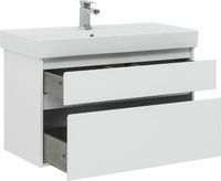 Тумба под раковину Aquanet Nova Lite Slim Synergy 100 подвесная Белая глянцевая арт-249940 — фото 6, Тумбы под раковину