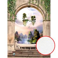 Фреска детская Ortograf Сказочная страна 30781 Фактура бархат FX Флизелин (2*2,7) Бежевый/Зеленый, Горы арт-30781 (бархат FX) — фото 1, Фрески