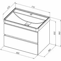 Тумба под раковину Aquanet Вега 70 подвесная Маренго арт-329590 — фото 12, Тумбы под раковину