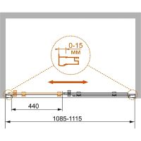 Душевая дверь Cezares Pratico 110 профиль Хром стекло прозрачное арт-PRATICO-BF-1-110-C-Cr — фото 9, Раздвижные душевые двери
