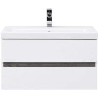 Тумба под раковину Aquanet Беркли 80 подвесная Белый Дуб рошелье арт-254290 — фото 3, Тумбы под раковину