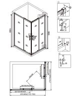 Душевой уголок Veconi Rovigo RV-30 100x90 профиль Хром стекло прозрачное арт-RV30-10090PR-01-19C3 — фото 3, Прямоугольные душевые уголки