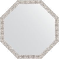 Зеркало Evoform Octagon 68х68 в багетной раме - Мозаика хром 46 мм арт-BY 3681 — фото 1, Зеркала в ванную комнату