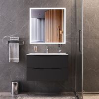 Зеркало Bond Cube 80x80 с подсветкой с сенсорным выключателем арт-M44ZE-8080 — фото 2, Зеркала в ванную комнату