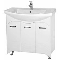 Тумба под раковину Bellezza Дрея 85 с бельевой корзиной Белая арт-4631314000019 — фото 1, Тумбы под раковину