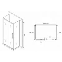 Душевой уголок Abber Schwarzer Diamant 110x70 профиль Хром стекло матовое арт-AG30110MH-S70M-S70M — фото 5, Прямоугольные душевые уголки