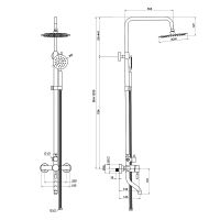 Душевая система Olive's Balear Нержавеющая сталь арт-13511BL — фото 3, Душевые стойки