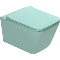 Унитаз SantiLine подвесной Светло-зелёный матовый с сиденьем Микролифт арт-SL-5007LG — фото 1, Подвесные унитазы