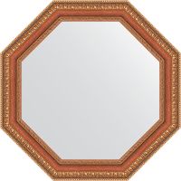 Зеркало Evoform Octagon 52х52 в багетной раме - Бронзовые бусы на дереве 60 мм арт-BY 3712 — фото 1, Зеркала в ванную комнату