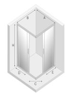 Душевой уголок New Trendy New Varia Chrome 90х90 профиль Хром стекло прозрачное арт-K-0473 — фото 7, Квадратные душевые уголки