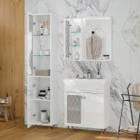 Зеркало со шкафом Volna Milena 70 L с подсветкой Белое арт-zsMLN70.L-01 — фото 7, Зеркальные шкафы в ванную