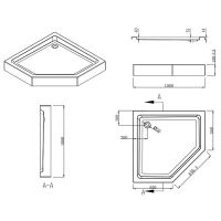 Душевой уголок Esbano ESR-7170B 100x100 профиль Черный матовый стекло прозрачное арт-ESUGR7170B — фото 11, Душевые уголки трапеция