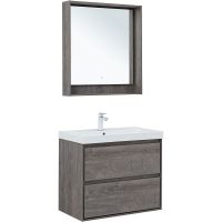 Тумба под раковину Aquanet Милан 80 подвесная Дуб рошелье арт-336374 — фото 9, Тумбы под раковину