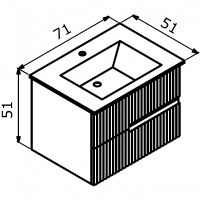 Тумба с раковиной Orka Moonlight 70 подвесная Бежевая матовая арт-5001496 — фото 8, Тумбы с раковиной