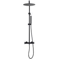 Душевая система Allen Brau Fantasy с термостатом Черная матовая арт-5.11001-31 — фото 4, Душевые стойки