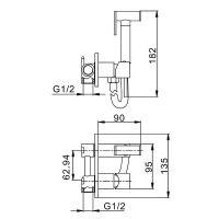 Гигиенический душ со смесителем Splenka Черный матовый арт-S96.52.06 — фото 2, Гигиенические души